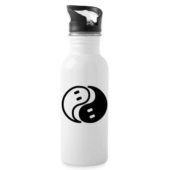 Ghost Yin Yang - Water bottle with straw - white - Right