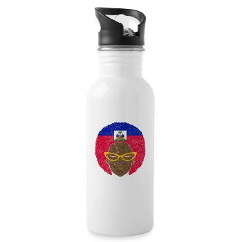 Haiti Haitian Flagge Frau Prinzessin I Geschenk - Trinkflasche mit integriertem Trinkhalm - Weiß - Rechts