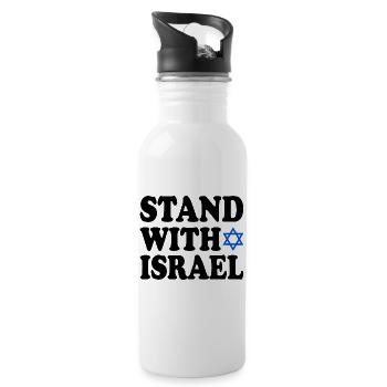 Stand with israel - Trinkflasche mit integriertem Trinkhalm - Weiß - Rechts