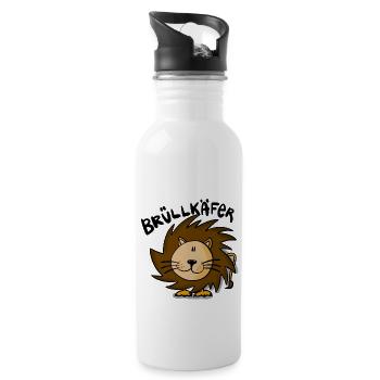 Löwe Brüllkäfer - Trinkflasche mit integriertem Trinkhalm - Weiß - Rechts