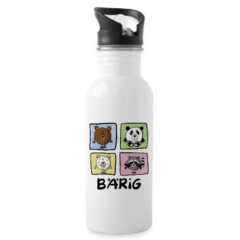 Bären Bärig - Trinkflasche mit integriertem Trinkhalm - Weiß - Rechts