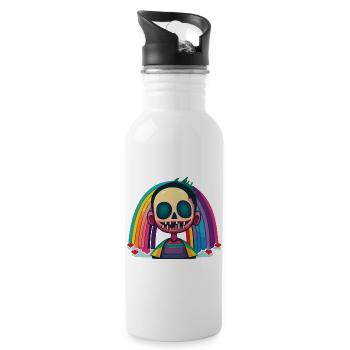 Pride Zombie 13 - Trinkflasche mit integriertem Trinkhalm - Weiß - Rechts