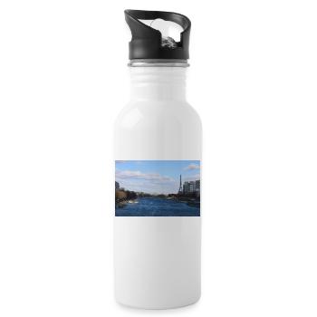 Schönes Foto von Paris und dem Eiffelturm - Trinkflasche mit integriertem Trinkhalm - Weiß - Rechts