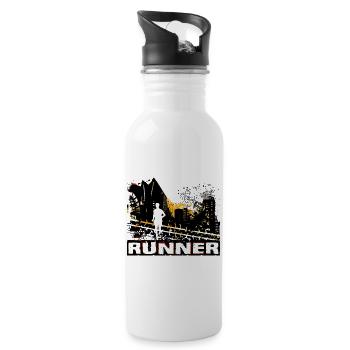 Runner - Water bottle with straw - white - Right