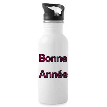 BONNE ANNEE. SAINT SYLVESTRE. NOUVELLE ANNÉE - Gourde avec paille intégrée - blanc - Droite