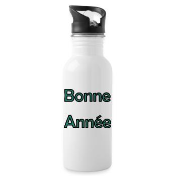 BONNE ANNEE. SAINT SYLVESTRE. NOUVELLE ANNÉE - Gourde avec paille intégrée - blanc - Droite