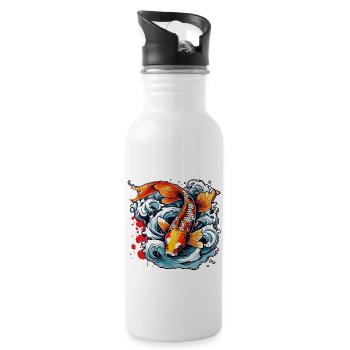 Koi Carp / Fish / Japanese / Pond / Water - Water bottle with straw - white - Right