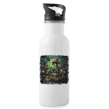 Zombie Imp Factory - Creepy - Water bottle with straw - white - Right