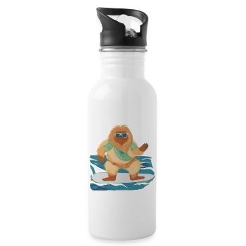 Bigfoot sur planche de surf - Gourde avec paille intégrée - blanc - Droite