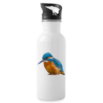 Eisvogel Kingfisher Alcedo Atthis Vogel Natur - Trinkflasche mit integriertem Trinkhalm - Weiß - Rechts