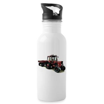 Belarus MTS 80 with trailer - Water bottle with straw - white - Right