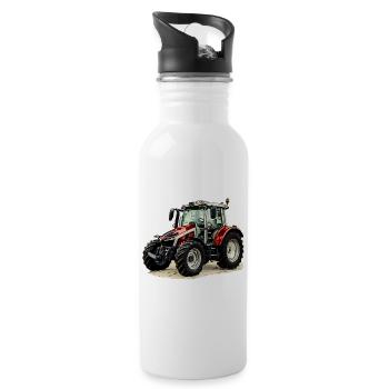 Traktor - Trinkflasche mit integriertem Trinkhalm - Weiß - Rechts