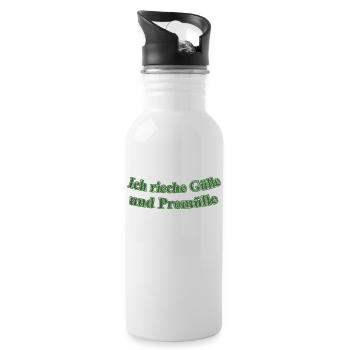 Gülle und Promülle - Trinkflasche mit integriertem Trinkhalm - Weiß - Rechts