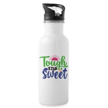 Tough But Sweet - Water bottle with straw - white - Right