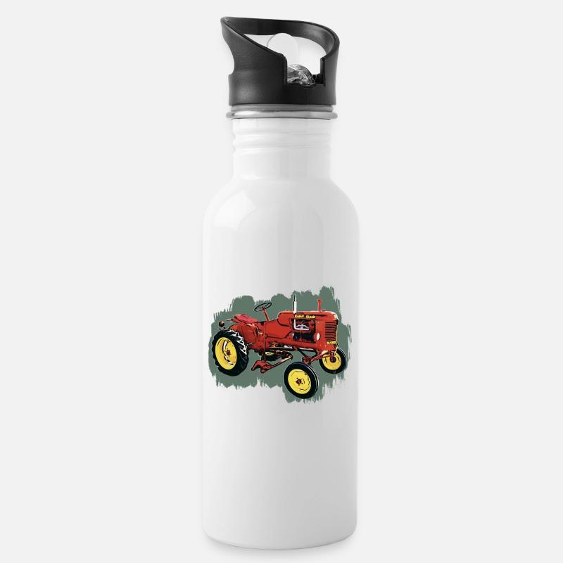 Traktor M H Pony - Trinkflasche mit integriertem Trinkhalm - Weiß