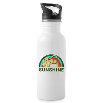 Hallo Sonnenschein - Trinkflasche mit integriertem Trinkhalm - Weiß - Rechts