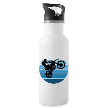 Supermoto Men's Dirt Bike Motocross Dirt Bike - Water bottle with straw - white - Right