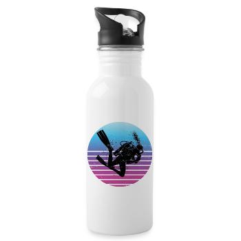 Scuba Tauchen Herren Taucher Scuba Taucher - Trinkflasche mit integriertem Trinkhalm - Weiß - Rechts