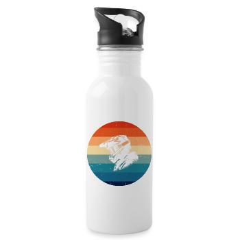 Cyclists Cycling Mountain bikers Cycling - Water bottle with straw - white - Right