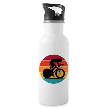 Vélo de route Cyclisme de route Vélo de route Femmes Hommes - Gourde avec paille intégrée - blanc - Droite