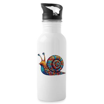 Schnecke - Trinkflasche mit integriertem Trinkhalm - Weiß - Rechts