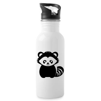 panda roux - Gourde avec paille intégrée - blanc - Droite