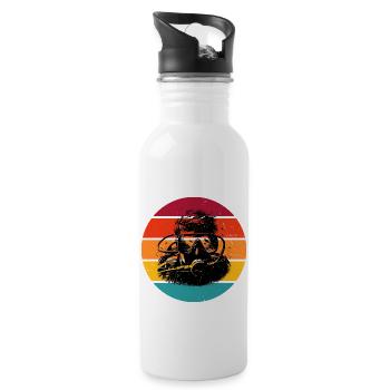 Free Dive Taucher Scuba Tauchen Scuba Diver - Trinkflasche mit integriertem Trinkhalm - Weiß - Rechts