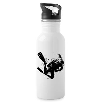 Herren Diver Tauchen Scuba Taucher Taucher - Trinkflasche mit integriertem Trinkhalm - Weiß - Rechts