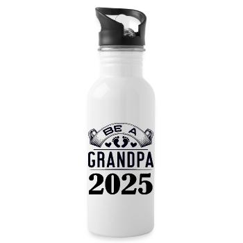 Futur grand-père 2025, sois grand-père 2025 - Gourde avec paille intégrée - blanc - Droite