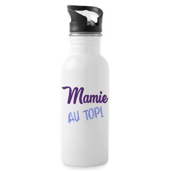 MAMIE. MAMAN. FÊTE DES MÈRES - Gourde avec paille intégrée - blanc - Droite