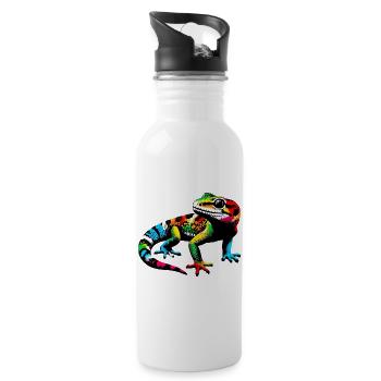 Gecko - Water bottle with straw - white - Right