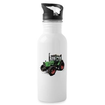 Tracteur agricole - Gourde avec paille intégrée - blanc - Droite