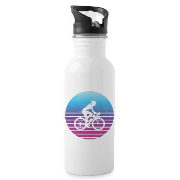 Fahrrad Radfahrer Fahrradfahren Herren - Trinkflasche mit integriertem Trinkhalm - Weiß - Rechts