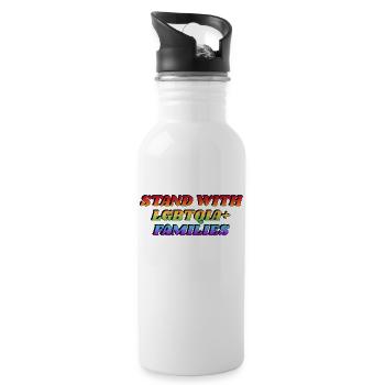 Stand with LGBTQIA Families - Water bottle with straw - white - Right