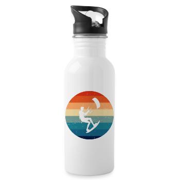 Women Kiting Kitesurfer Kitesurfing Kite Kitesurf - Water bottle with straw - white - Right