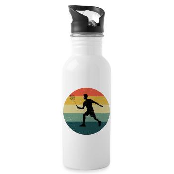Badminton Men Women Badminton Players Squash - Water bottle with straw - white - Right