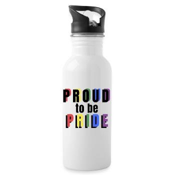 PRIDE PROUD to be Pride black - Trinkflasche mit integriertem Trinkhalm - Weiß - Rechts