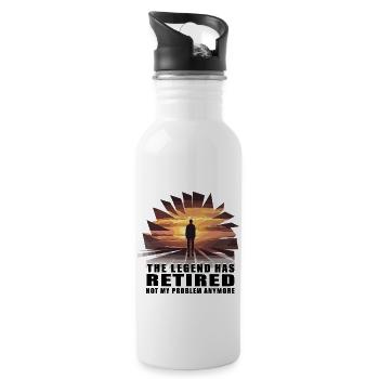 Retired Not My Problem Anymore für einen Camper - Trinkflasche mit integriertem Trinkhalm - Weiß - Rechts
