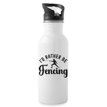 Fechten Fechter Fechterin - Trinkflasche mit integriertem Trinkhalm - Weiß - Rechts