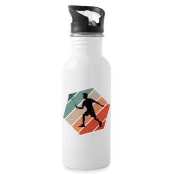 Badminton player Badminton Badminton Squash - Water bottle with straw - white - Right