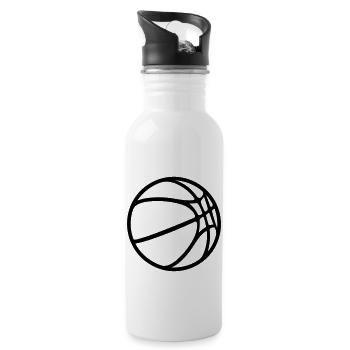 Ballon de basket - Gourde avec paille intégrée - blanc - Droite