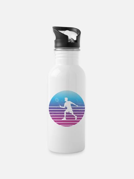 Badminton Squash Femmes Hommes Badminton Badmintons - Gourde avec paille intégrée - blanc
