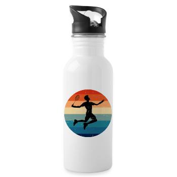 Badminton players Badminton men badminton - Water bottle with straw - white - Right