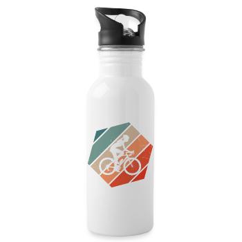 Cycling Bicycle Mountain Bike Mtb Cycling - Water bottle with straw - white - Right