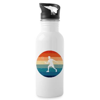 Men's Badminton Squash Women's Badminton Player - Water bottle with straw - white - Right