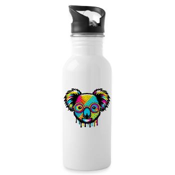 Koala mit Brille - Trinkflasche mit integriertem Trinkhalm - Weiß - Rechts