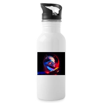 Lion Univers - Trinkflasche mit integriertem Trinkhalm - Weiß - Rechts