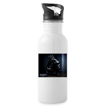 Darkness devil side - Trinkflasche mit integriertem Trinkhalm - Weiß - Rechts