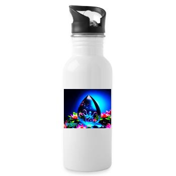 water drops - Trinkflasche mit integriertem Trinkhalm - Weiß - Rechts