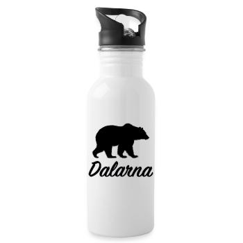Dalarna Bear Sverige Region Sweden Central Sweden - Water bottle with straw - white - Right